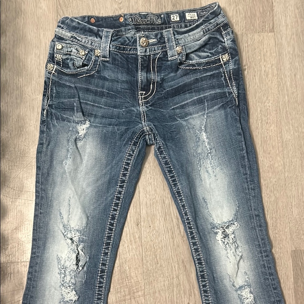 Miss Me Women's Faded Blue Skinny Jeans